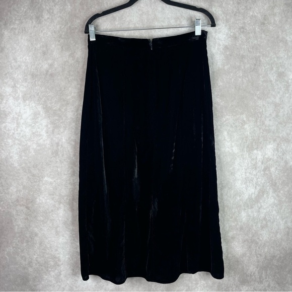& Other Stories Velvet Thigh High Slit Midi Skirt In Black Women's Size US 10 - Picture 5 of 6